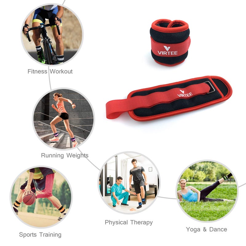 Virtee Ankle/Wrist Weights for Women, Men, Kids - Arm Leg Weights Set with Adjustable Strap - Running, Jogging, Gymnastic, Physical Therapy, Fitness - Choice of 1 lb 2 lbs 3 lbs 4 lbs 6 lbs 8 lbs 10 lbs - Image 3